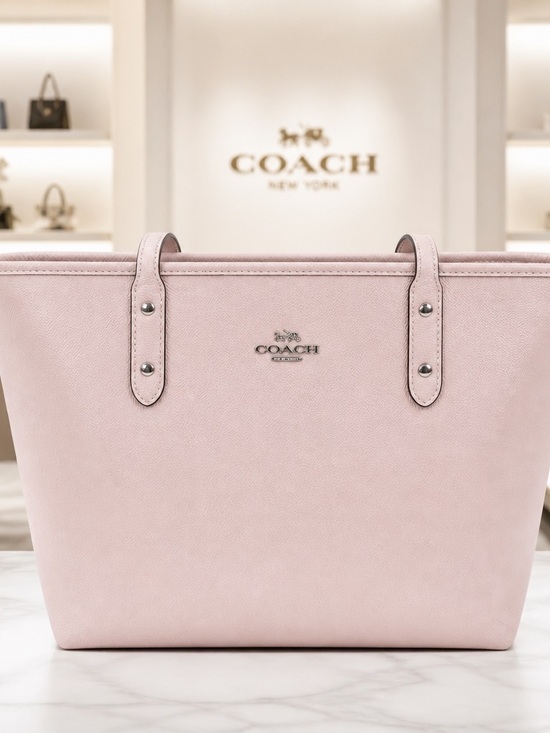 Coach Handbags - Coach Pink Leather Tote Bag needs work